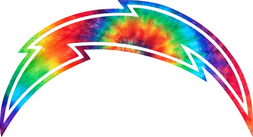 Los Angeles Chargers rainbow spiral tie-dye logo vinyl decal